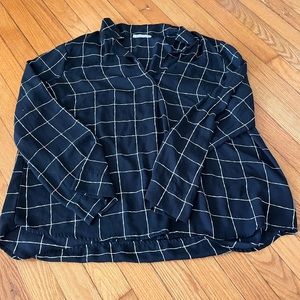 Women’s Black and White Checkered Blouse